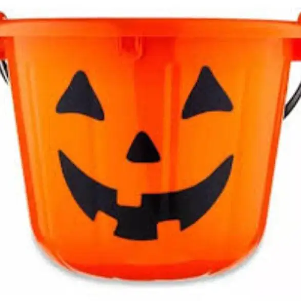 Cubo plástico grande de Calabaza para decoración de Halloween — imagen 1