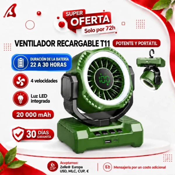 Ventilador Recargable T11's foto | Yiyi Shop |  BizneCubano