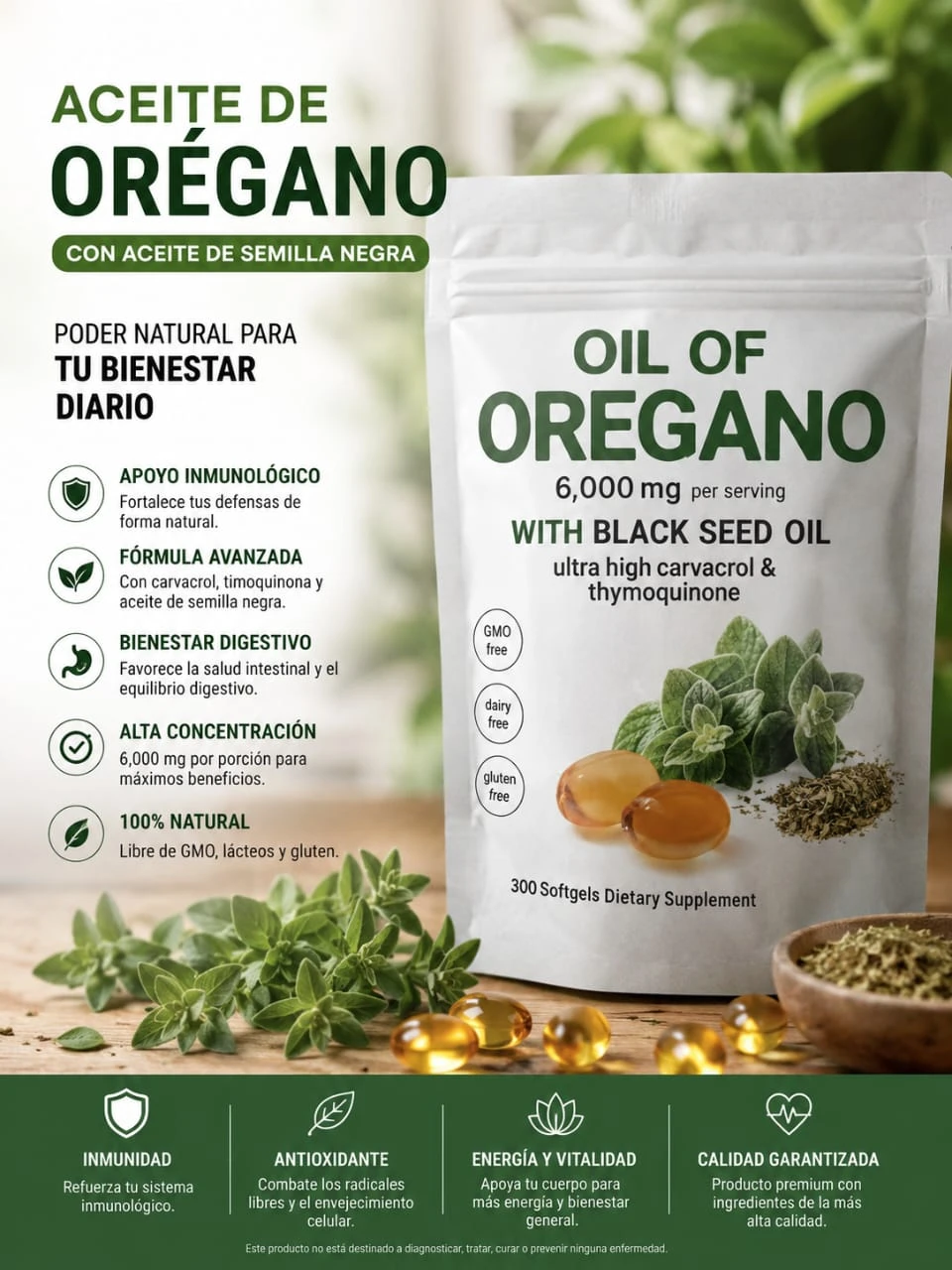 Aceite de orégano 6000mg's foto | Yiyi Shop |  BizneCubano