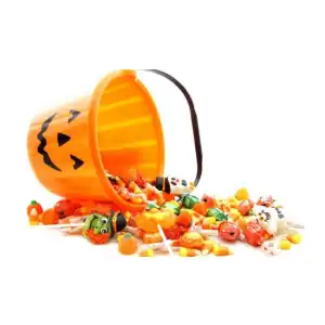 Cubo plástico grande de Calabaza para decoración de Halloween miniatura 2