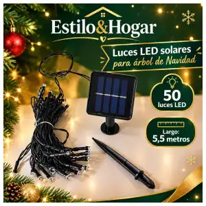 Luces para arbolito con panel solar miniatura 1